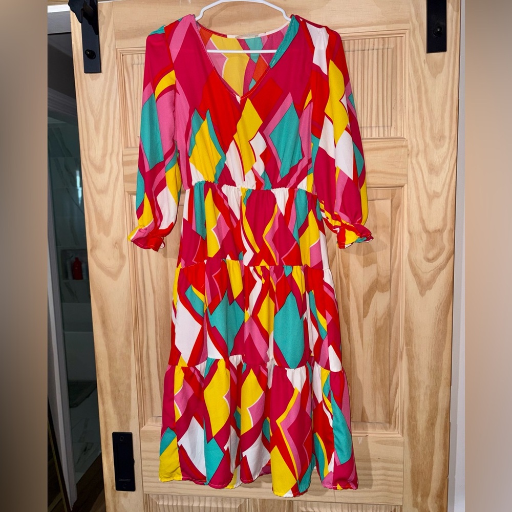 Beeson River Colorful Long Sleeve Dress